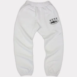 Corteiz 4Starz Alcatraz Sweatpants White, Elevate your loungewear game with these trendy and relaxed pants.