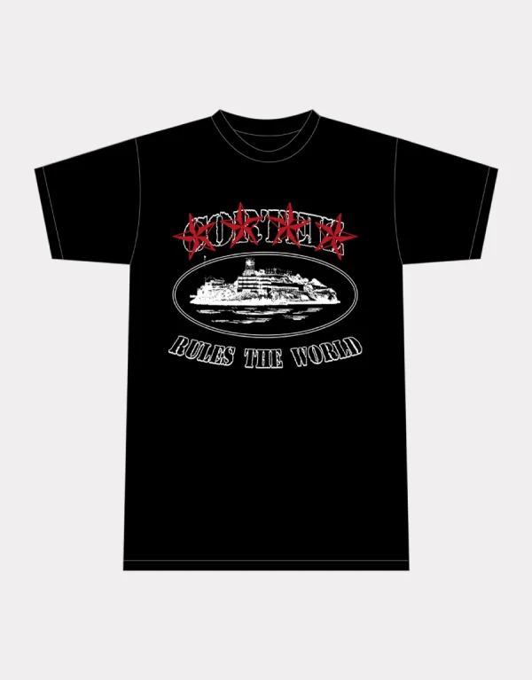 Corteiz 4Starz Alcatraz T-shirt Black, perfect blend of comfort and streetwear style.
