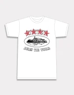 Corteiz 4Starz Alcatraz T-shirt White, trendy and breathable white T-shirt showcasing the iconic Corteiz 4Starz Alcatraz design.