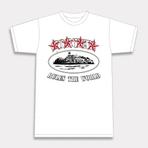 Corteiz 4Starz Alcatraz T-shirt White, trendy and breathable white T-shirt showcasing the iconic Corteiz 4Starz Alcatraz design.