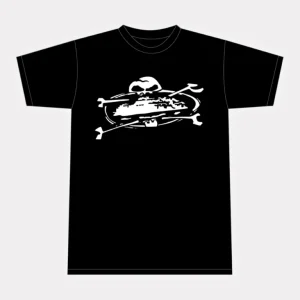 Corteiz Alcatraz Skull T-shirt Black, Featuring a bold skull design, this black tee adds a touch of rebellion to your streetwear collection.