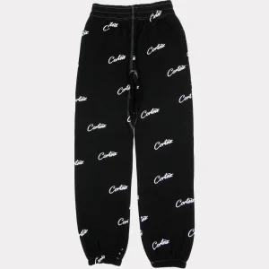 Corteiz All Over Print Joggers Black, Elevate your casual look with these trendy and comfortable joggers featuring a bold all-over print.