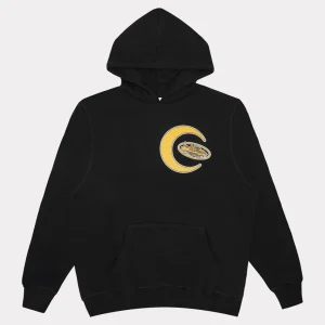 Corteiz Crescent Hoodie Black, features a distinctive crescent design, combining fashion and comfort effortlessly.