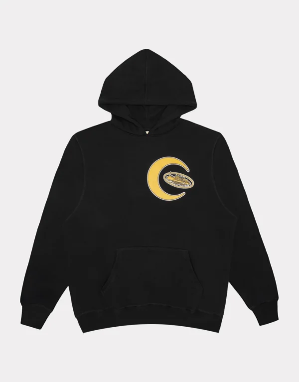 Corteiz Crescent Hoodie Black, features a distinctive crescent design, combining fashion and comfort effortlessly.