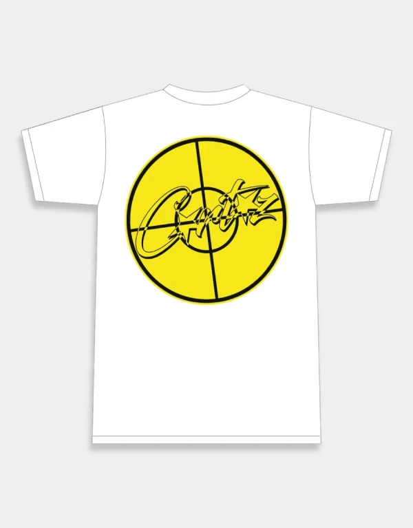 Corteiz Crosshair T-Shirt White, sleek and trendy tee featuring a distinctive crosshair design.