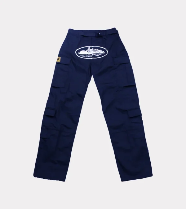 Corteiz Guerillaz* Shipload Pants Navy, stylish blend of comfort and urban fashion.