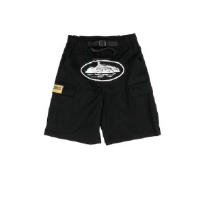 Corteiz Guerillaz 21′ Cargo Shorts Black, Elevate your streetwear style with this trendy and functional choice.