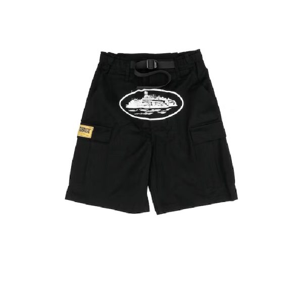 Corteiz Guerillaz 21′ Cargo Shorts Black, Elevate your streetwear style with this trendy and functional choice.