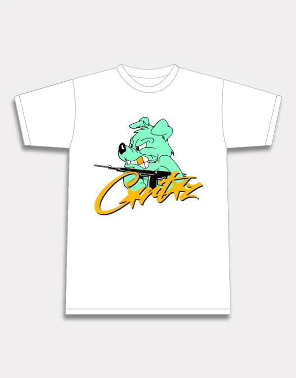 Corteiz K9 T-shirt White, casual look with this trendy tee featuring a bold K9 design.