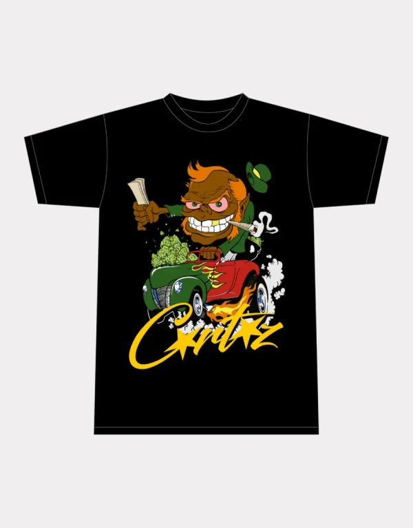 Corteiz Leprechaun 420 T-shirt Black, Elevate your style with this unique and playful tee.