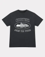 Corteiz OG Alcatraz T-Shirt Black, iconic tee featuring the original Alcatraz design.