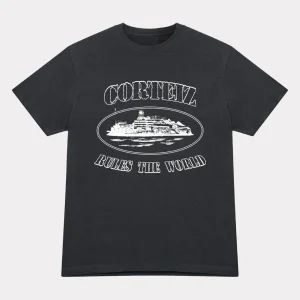 Corteiz OG Alcatraz T-Shirt Black, iconic tee featuring the original Alcatraz design.