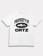 Corteiz OG Property Of Crtz T-Shirt White, Showcase your style with this iconic tee featuring the classic 'Property Of Crtz' design.