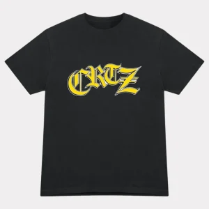 Corteiz Old English T-Shirt Black, Elevate your style with this classic tee featuring an Old English-inspired design.
