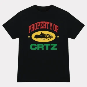 Corteiz Property Of Crtz Carni T-shirt Black, Elevate your look with this bold tee featuring the iconic 'Property Of Crtz Carni' design.