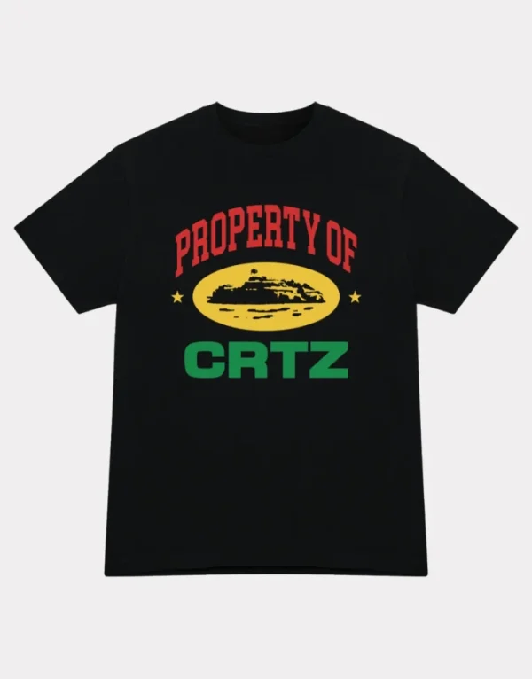 Corteiz Property Of Crtz Carni T-shirt Black, Elevate your look with this bold tee featuring the iconic 'Property Of Crtz Carni' design.
