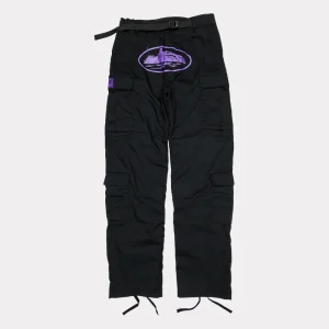Corteiz Purp Guerillaz Cargos Black/Purple, vibrant fusion of style and urban flair.