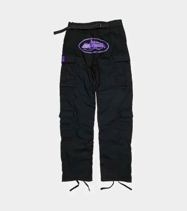 Corteiz Purp Guerillaz Cargos Black/Purple, vibrant fusion of style and urban flair.