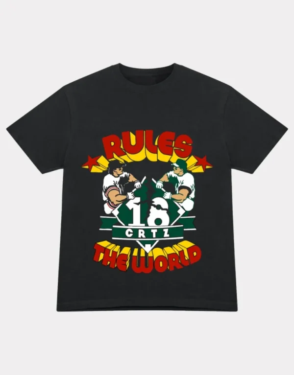 Corteiz Rtw Baseball T-Shirt Black, Elevate your look with this sporty and trendy tee inspired by baseball aesthetics.