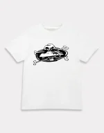 Corteiz Skull Island T-shirt White, Elevate your style with this bold tee featuring a distinctive skull design.