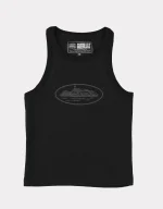 Corteiz Womens Guerillaz* Tank Top Triple Black, Upgrade your style with the Corteiz Guerillaz Tank Top in the classic Triple Black shade.