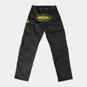 Corteiz Yella Guerillaz Cargos Black/Yellow, vibrant and bold choice for a streetwear statement.