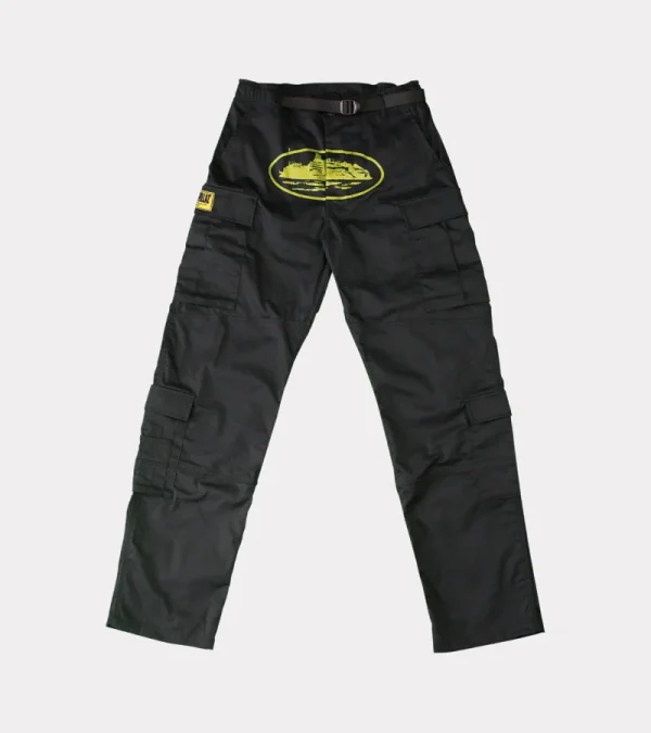 Corteiz Yella Guerillaz Cargos Black/Yellow, vibrant and bold choice for a streetwear statement.