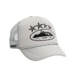 Corteiz 4Starz Alcatraz Trucker Hat Grey, Embrace fashion and comfort with this trendy accessory.