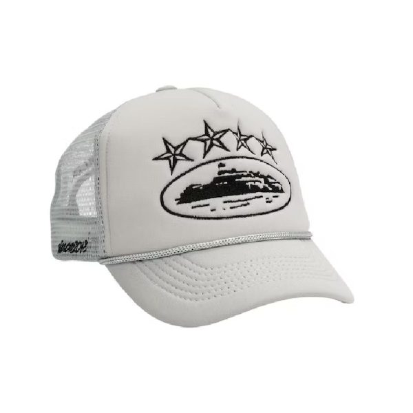 Corteiz 4Starz Alcatraz Trucker Hat Grey, Embrace fashion and comfort with this trendy accessory.
