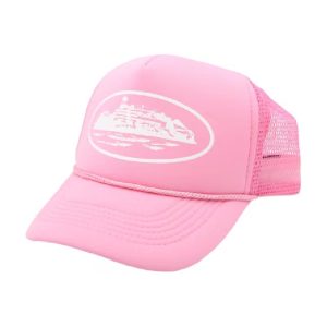 Corteiz Alcatraz Trucker Hat Pink, Make a statement with this trendy and vibrant accessory.
