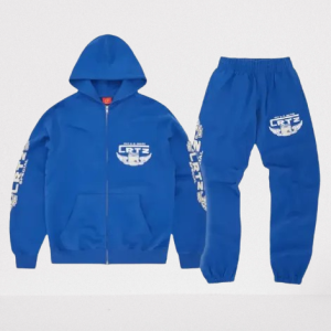 Corteiz Gasolina Royal Blue Tracksuit, Elevate your streetwear game with this vibrant and comfortable ensemble.