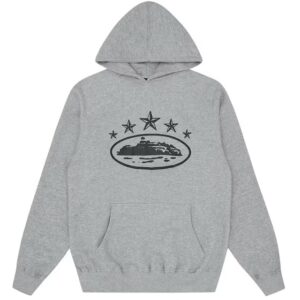 corteiz 5 starz alcatraz hoodie grey