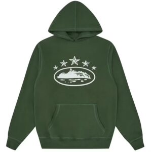 corteiz 5 starz alcatraz hoodie green