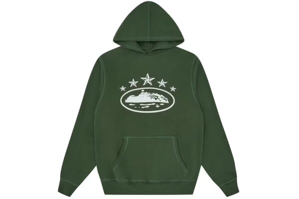 corteiz 5 starz alcatraz hoodie green