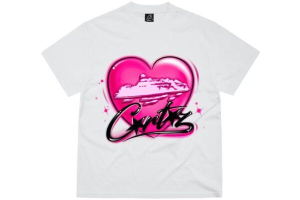 corteiz alcatraz heart tee white