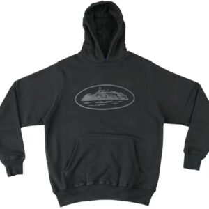 corteiz alcatraz hoodie triple black