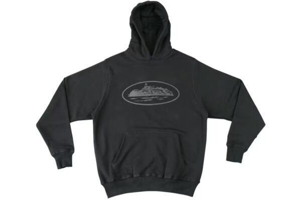 corteiz alcatraz hoodie triple black