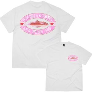 corteiz fuck around tee pink