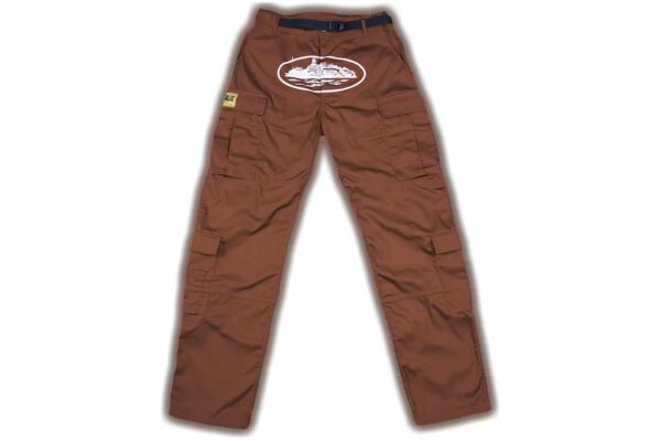 corteiz guerillaz* cargo pants brown