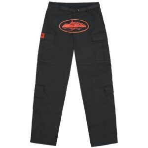 corteiz guerillaz cargos black/red