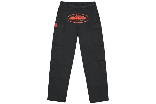 corteiz guerillaz cargos black/red