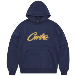 corteiz satin applique allstarz hoodie navy