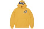 corteiz satin c star appliqué hoodie mustard