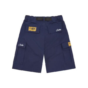 corteiz alcatraz cargo shorts navy