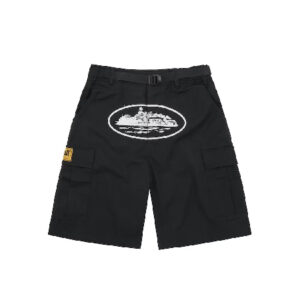 corteiz alcatraz cargo shorts black