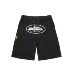 corteiz alcatraz cargo shorts black